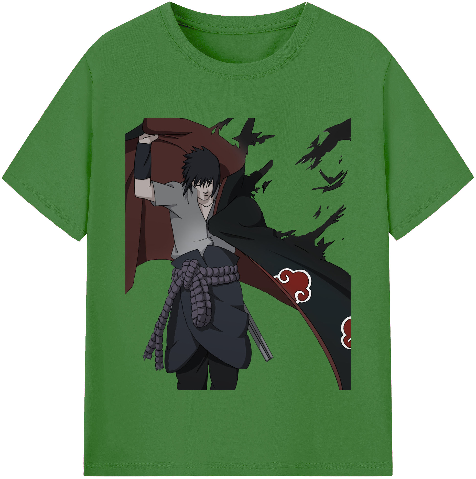 （画像用） NARUTO -ナルト- うちは サスケ Uchiha Sasuke レディースカジュアルプリントTシャツ（綿100％）